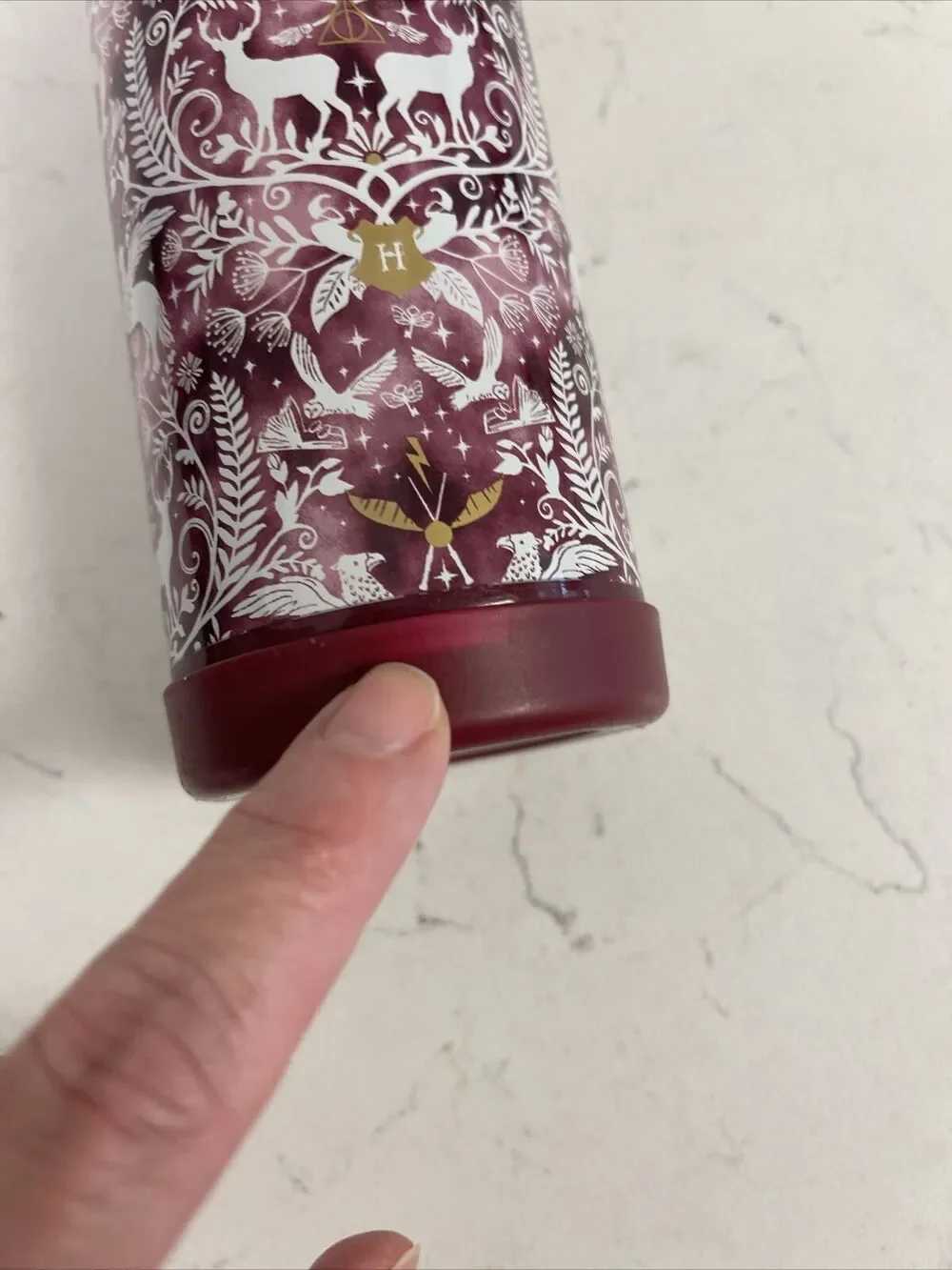 Harry Potter™ Magical Damask Water Bottle  - Burgundy PATRONUS Flip Top